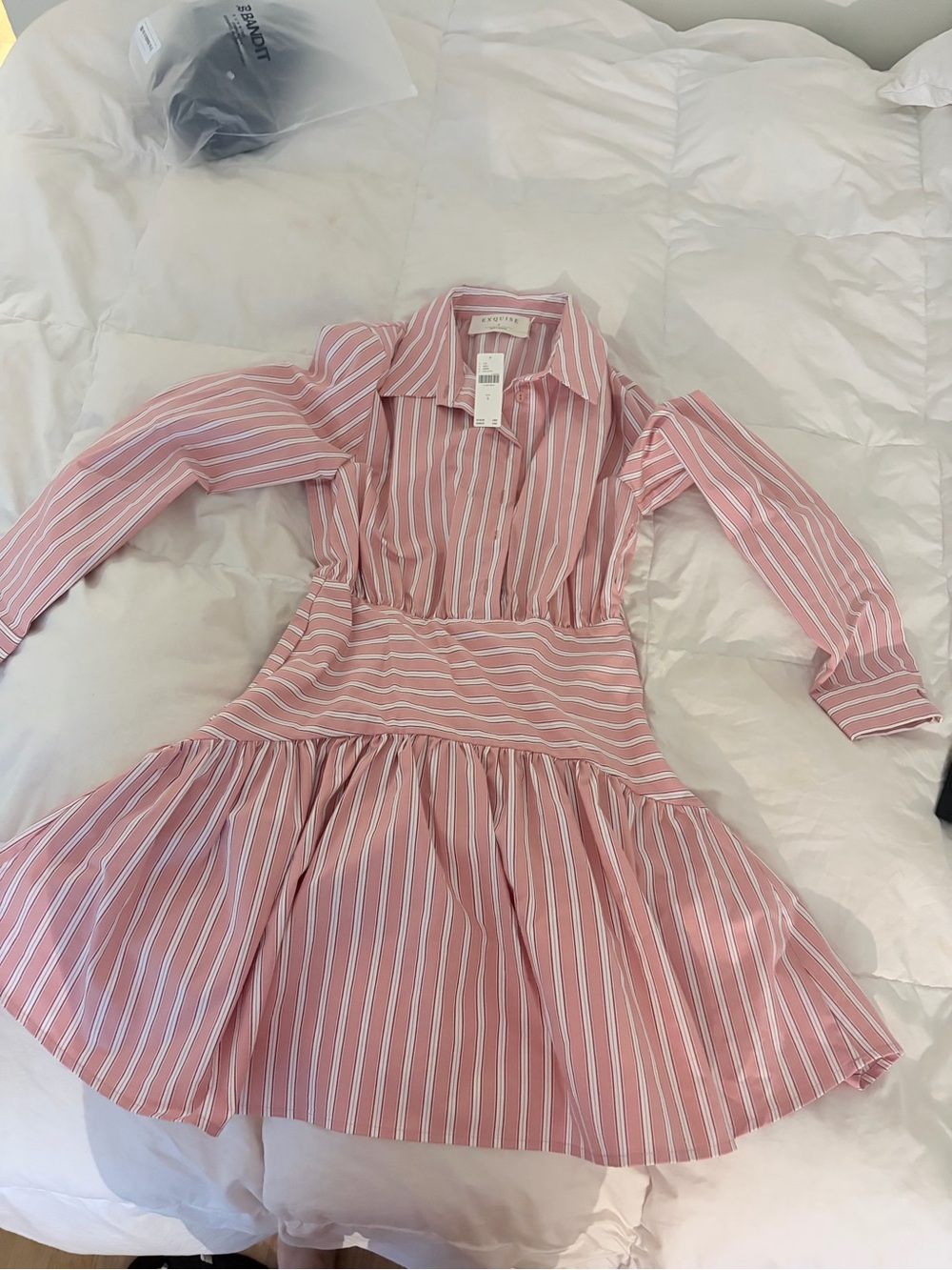 Anthropologie Pink Stripe Shirt Dress
